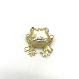 Frog Brooch Pin Gold Tone Lapel Animal Jewelry Cute‎ Kawaii